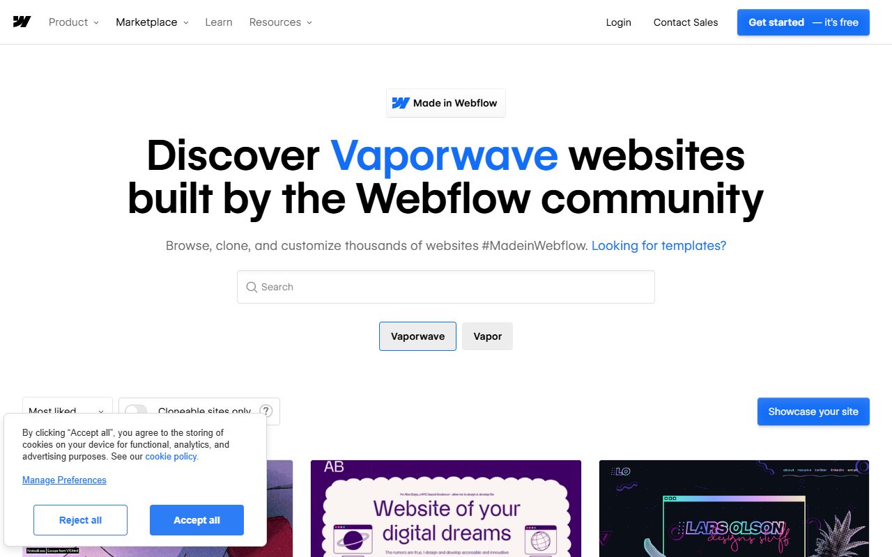 Webflow Vaporwave